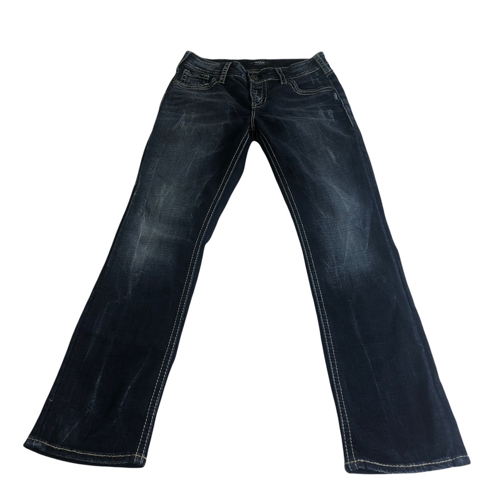 Silver Jeans 30 Women Suki Straight Leg Mid Rise Denim Denim Medium Wash Pants